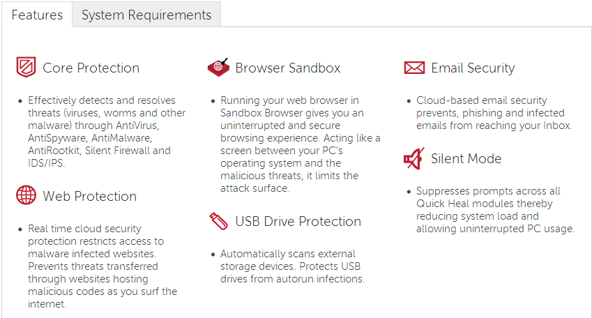 quickheal-features