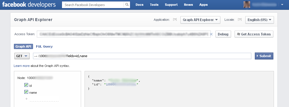 Facebook Graph API Explorer