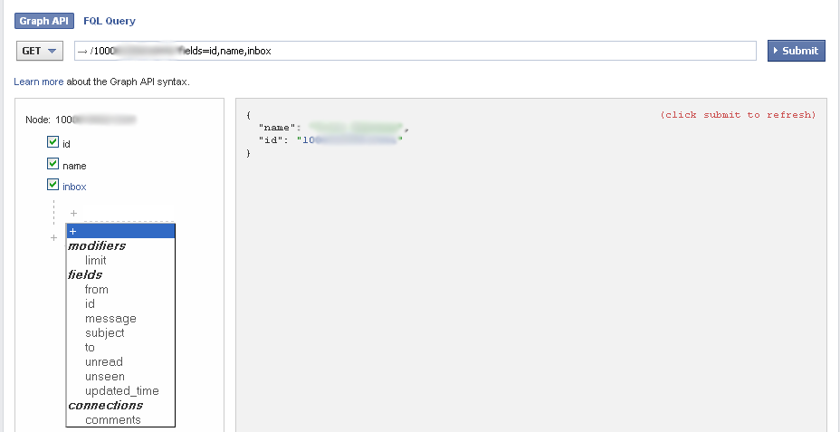 Facebook Graph API Explorer