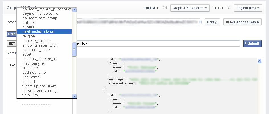 Facebook Graph API Explorer