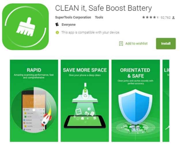 Clean it, Safe Boost Battery App