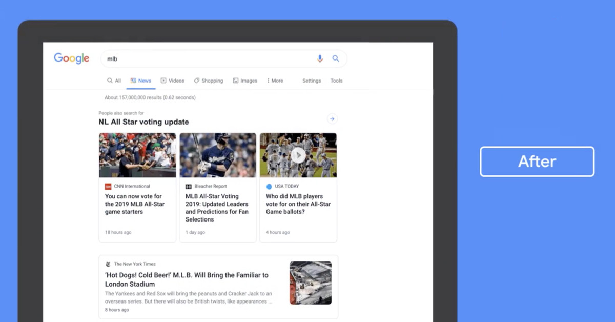 Google is redesigning its News tab with more emphasis on headlines and publisher names – The Verge
