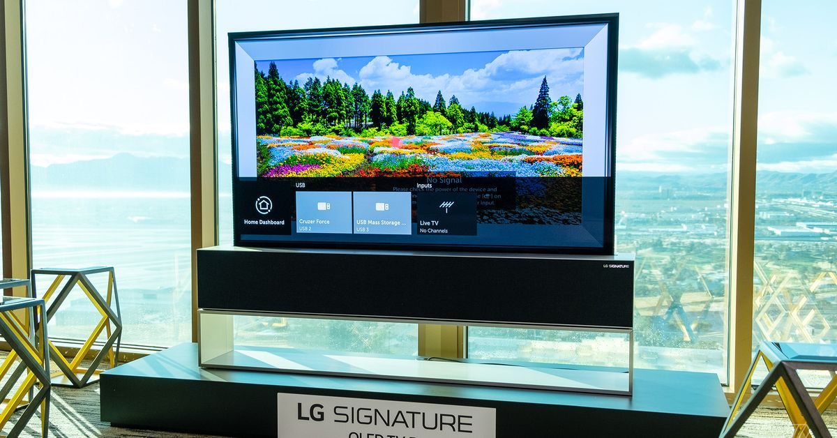 LG’s latest rollable TV descends from the ceiling like a projector screen – The Verge